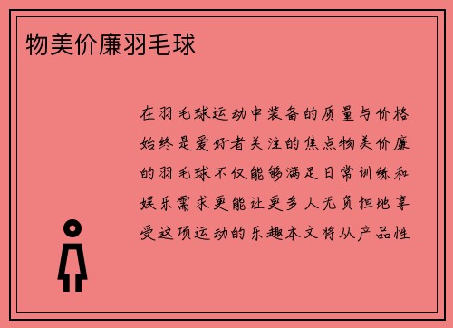 物美价廉羽毛球